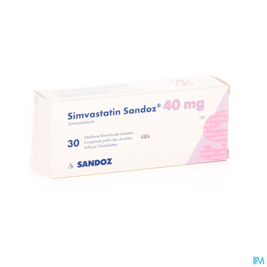 Simvastatin Sandoz 40mg Comp 30 Alu/pvc Simvastatin Sandoz 40mg Comp 30 Alu/pvc