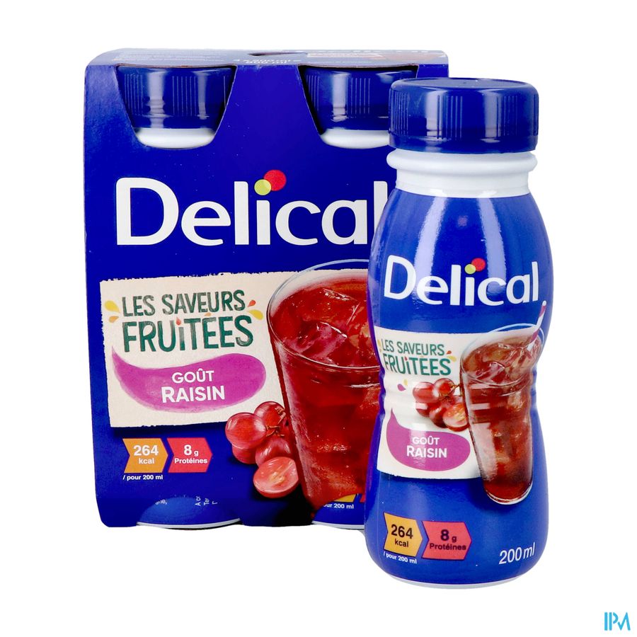 Delical Fruitdrink Druiven 4x200ml 5