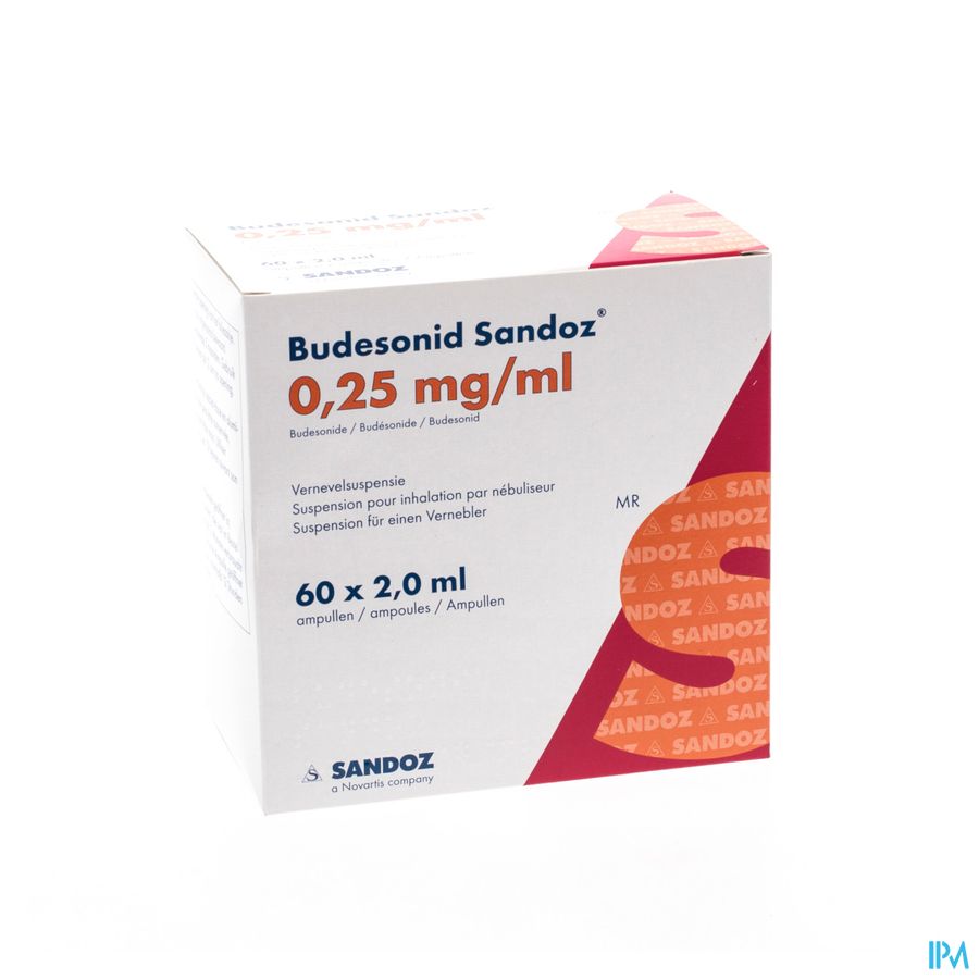 Budesonid Sandoz 0,25mg/ml Vernevelsusp Amp 60 Budesonid Sandoz 0,25mg/ml Vernevelsusp Amp 60