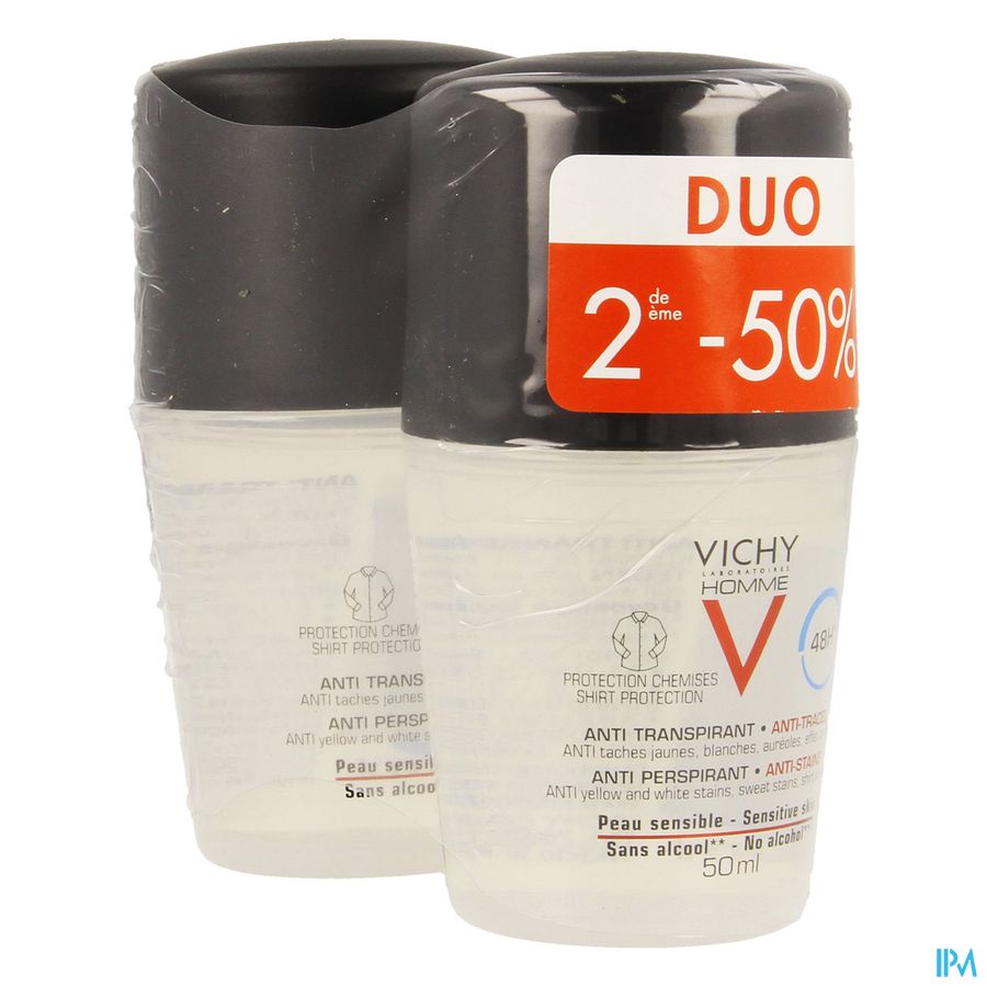 Vichy Homme Deo 48h A/trace Duo 2x50ml Vichy Homme Deo 48h A/trace Duo 2x50ml