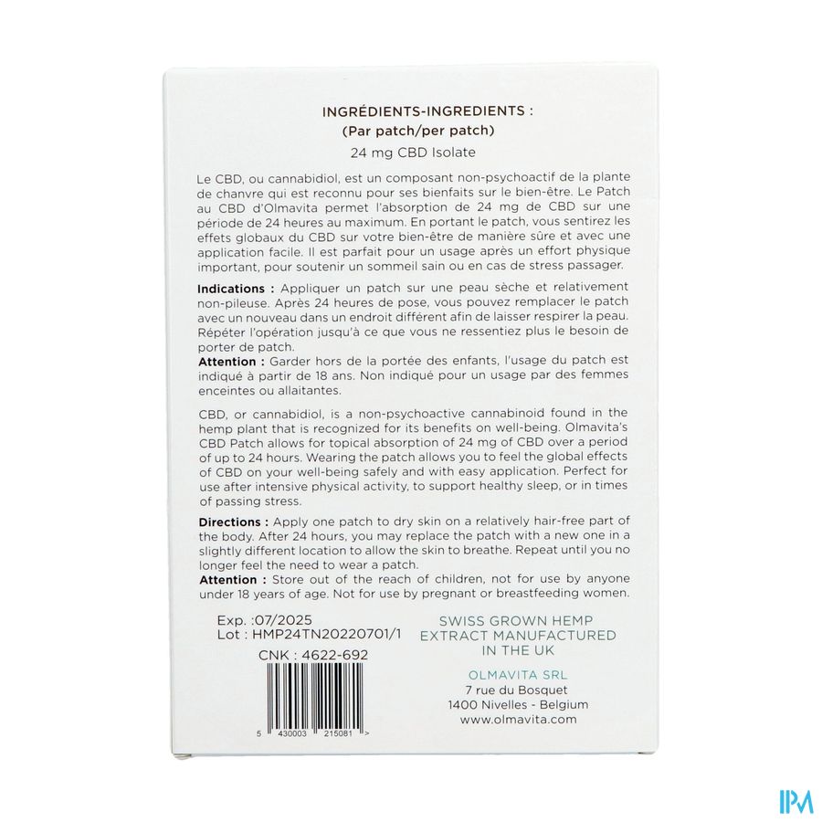 Olmavita Patch Cbd 24mg 12 2