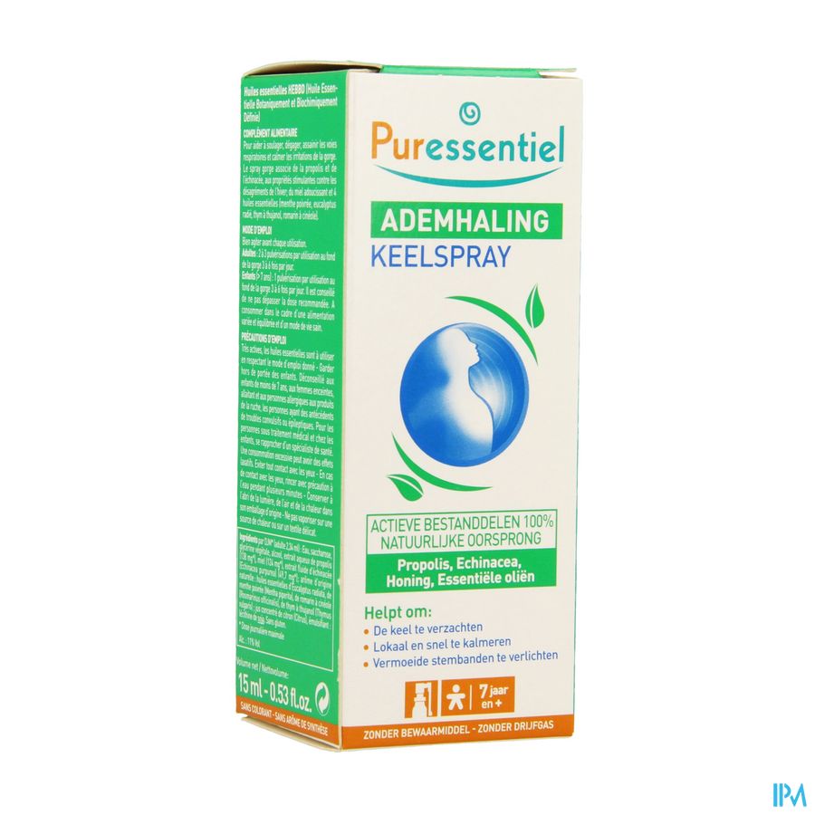 Puressentiel Ademhaling Keelspray 15ml 2