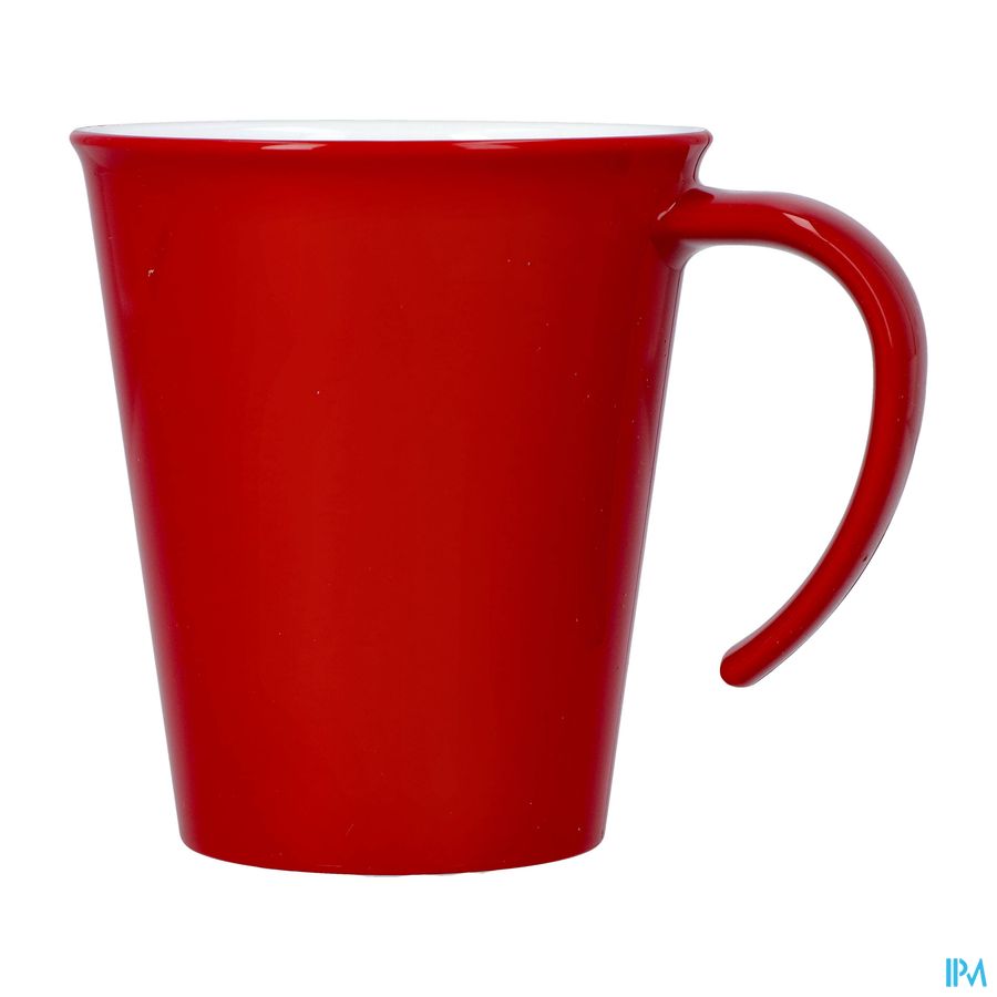 Culinar Beker Groot Handvat Rood/wit 350ml