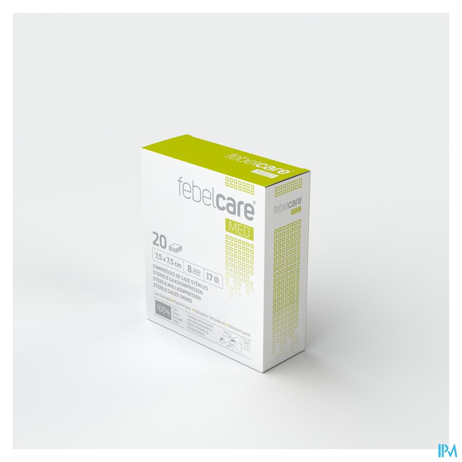 Febelcare Med1 Steriele Gaaskompres 7,5x7,5cm 20x1 Febelcare Med1 Steriele Gaaskompres 7,5x7,5cm 20x1