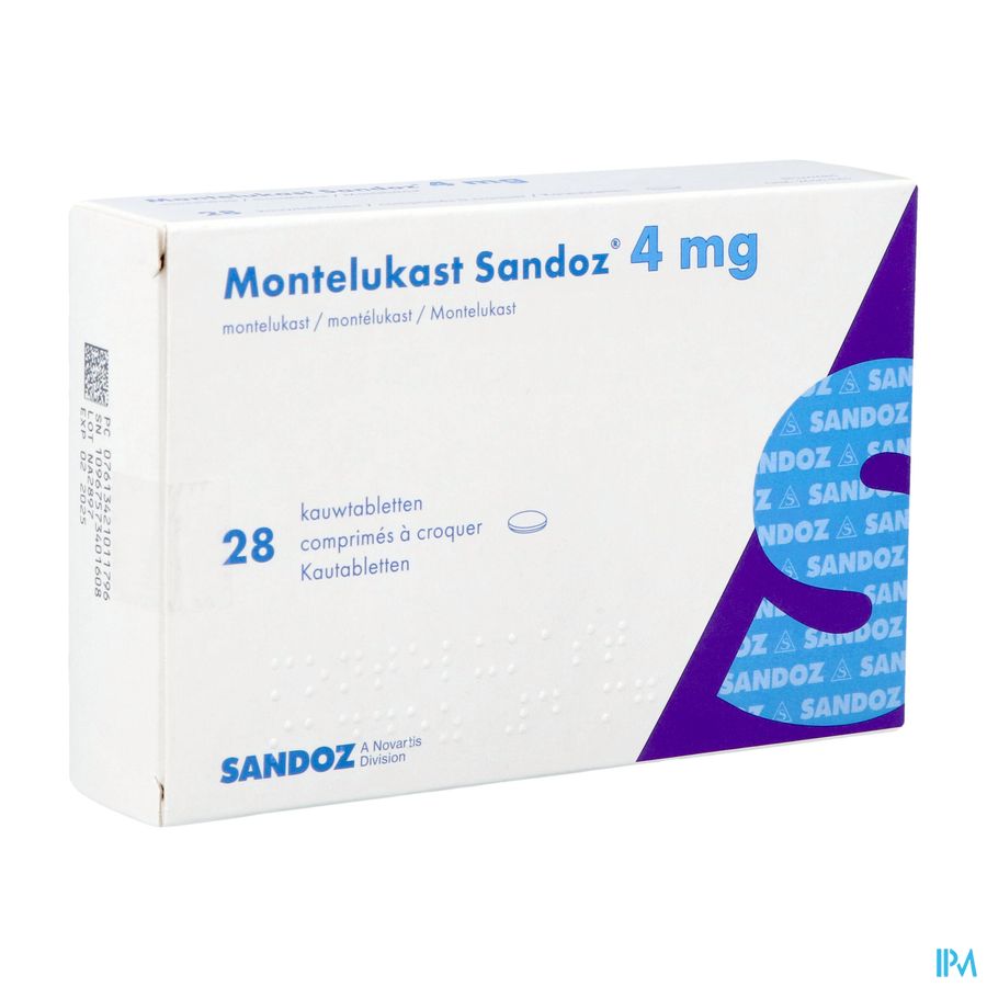 Montelukast Sandoz Comp A Croquer 28 X 4mg