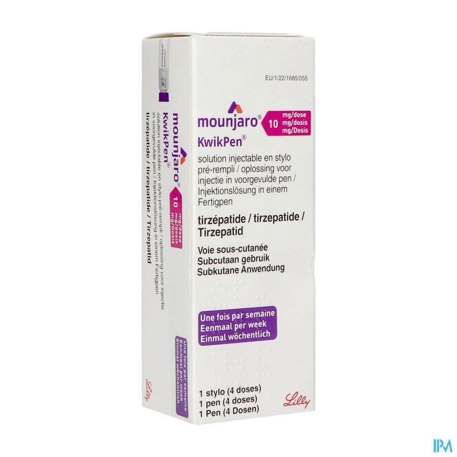 Mounjaro 10,0mg Kwikpen Opl Inj Voorgev.pen 0,6ml Mounjaro 10,0mg Kwikpen Opl Inj Voorgev.pen 0,6ml