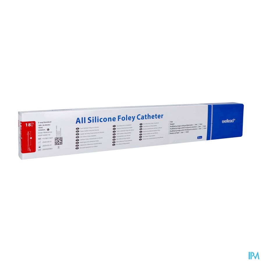 Wellead 2 Voies Nel Sil Cath 10ml 41cm Ch18 H 5 Wellead 2 Voies Nel Sil Cath 10ml 41cm Ch18 H 5