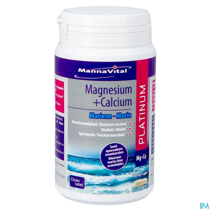 Mannavital Magnesium + Calcium Marin V-caps 120 8