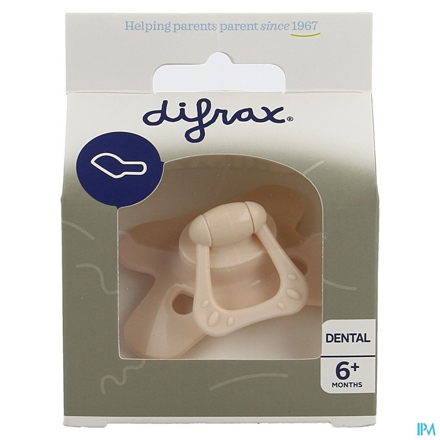 Difrax Fopspeen Dental +6m Uni/pure Roze/blossom 1