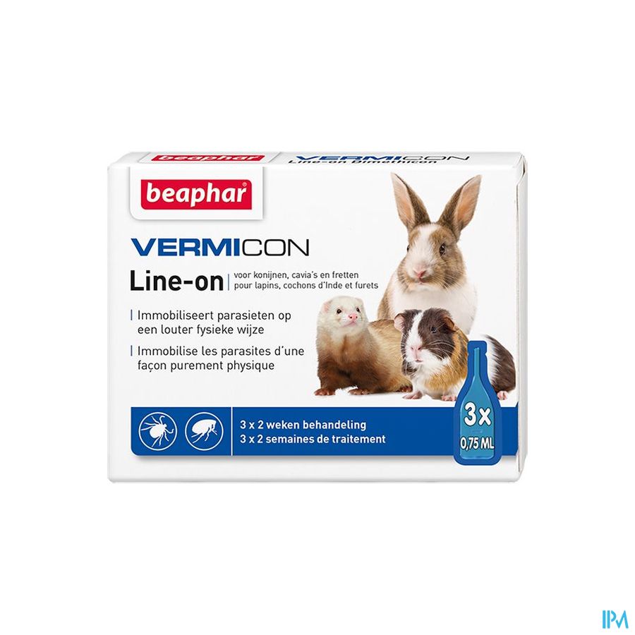 Beaphar Vermicon Line-on Knaagdier 3x0,75ml