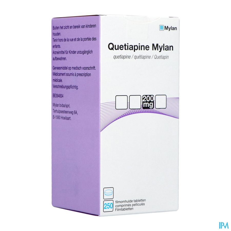 Quetiapine Mylan 200mg Filmomh Tabl 250 Fl Hdpe