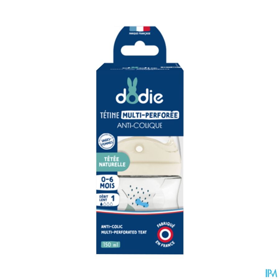 Dodie Zuigfles A/colic Speen&ring Blauw +0m 150ml Dodie Zuigfles A/colic Speen&ring Blauw +0m 150ml