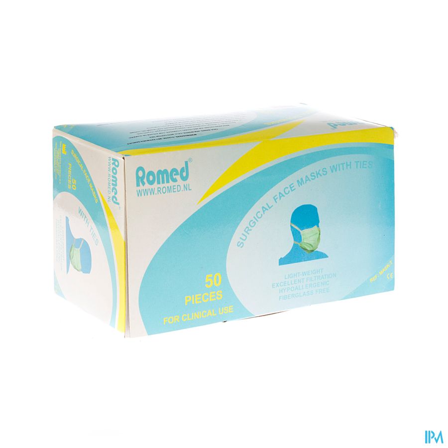 Romed Mondmasker 3 Lagen N/wov Latexvrij 50 Romed Mondmasker 3 Lagen N/wov Latexvrij 50