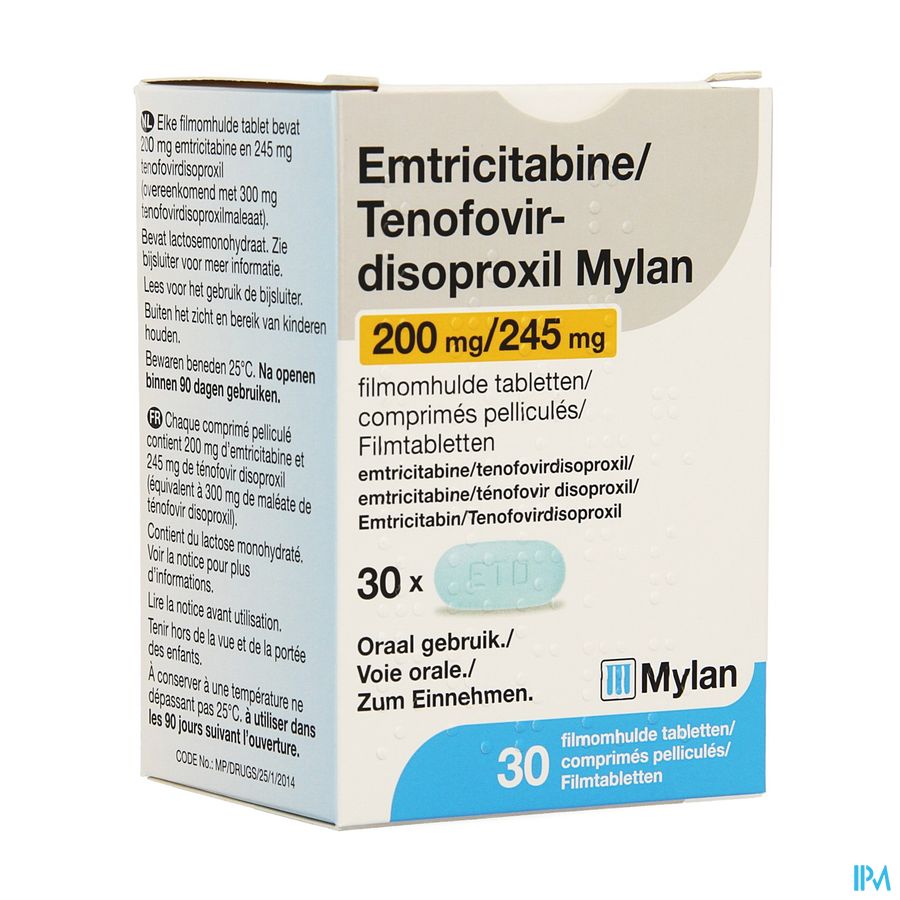 Emtricitab.tenofov.200/245 Mylan Film.tabl 30 Fl
