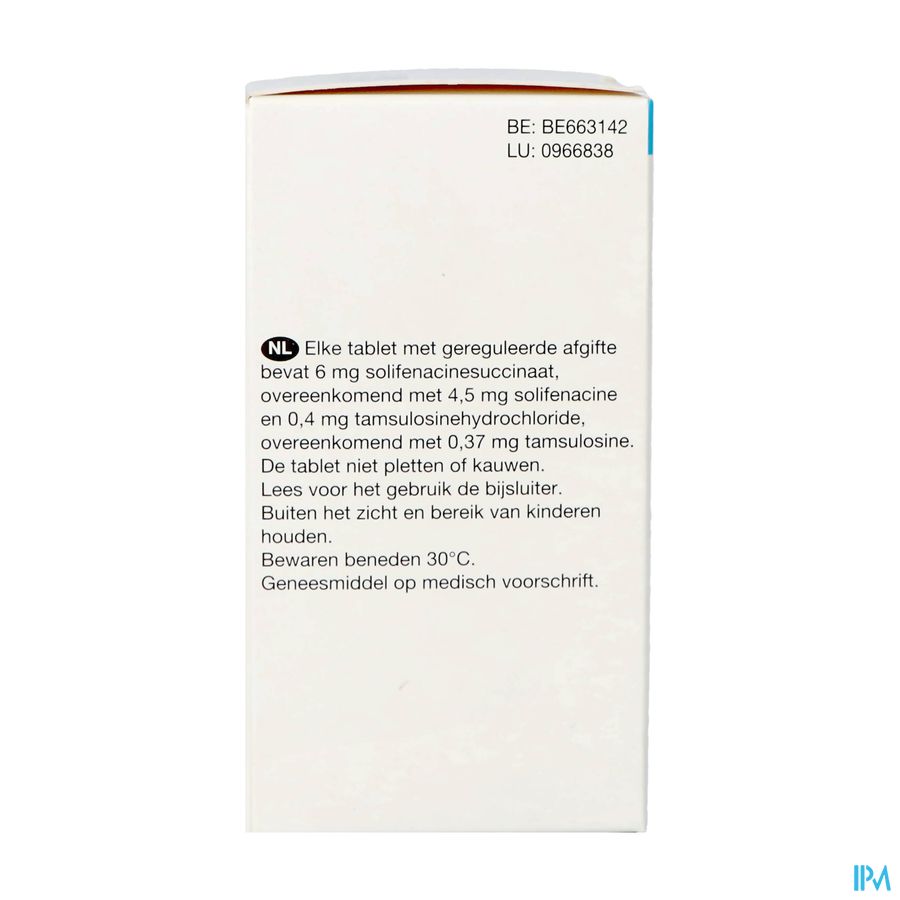 Solifenacine/tamsulosine Viatris 6mg/0,4mg Tabl200 1