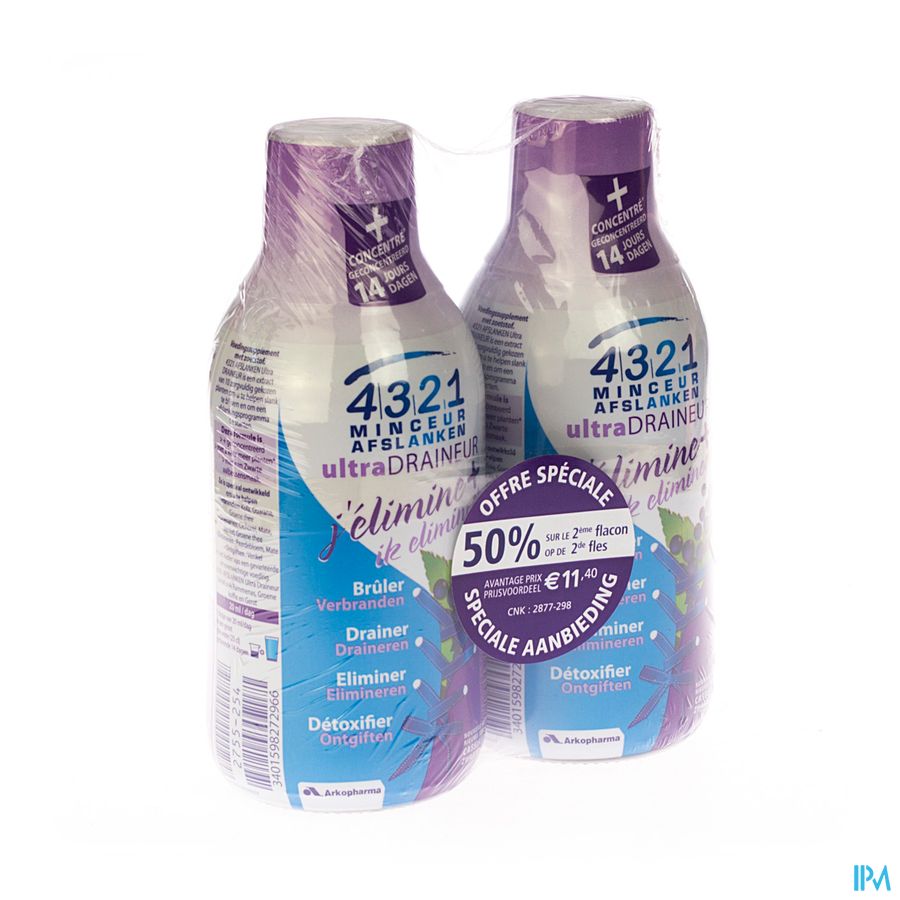 4321 Ultra Draineur Zwarte Aalbes 2x280ml Promo
