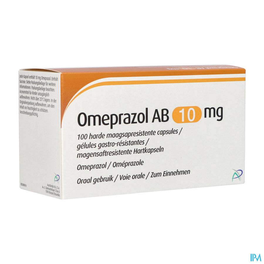 Omeprazol Ab 10mg Maagsapresist. Caps 100 Omeprazol Ab 10mg Maagsapresist. Caps 100