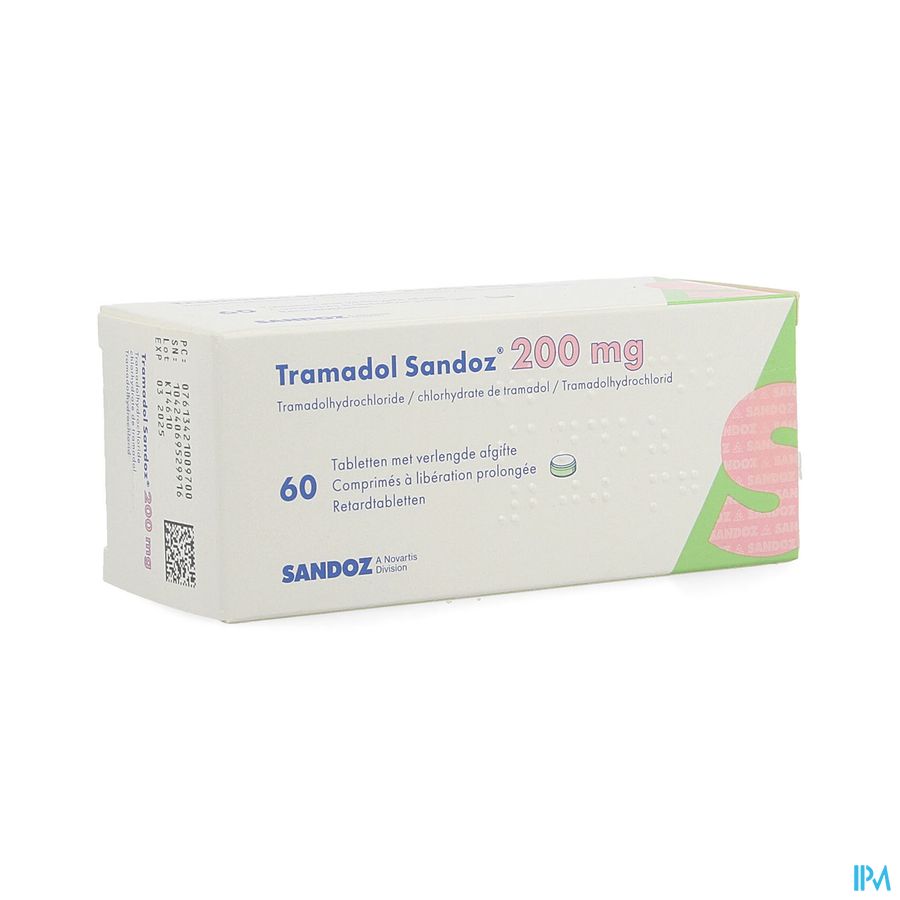 Tramadol 200 Sandoz Tabl Verl Afgifte 60 X 200mg