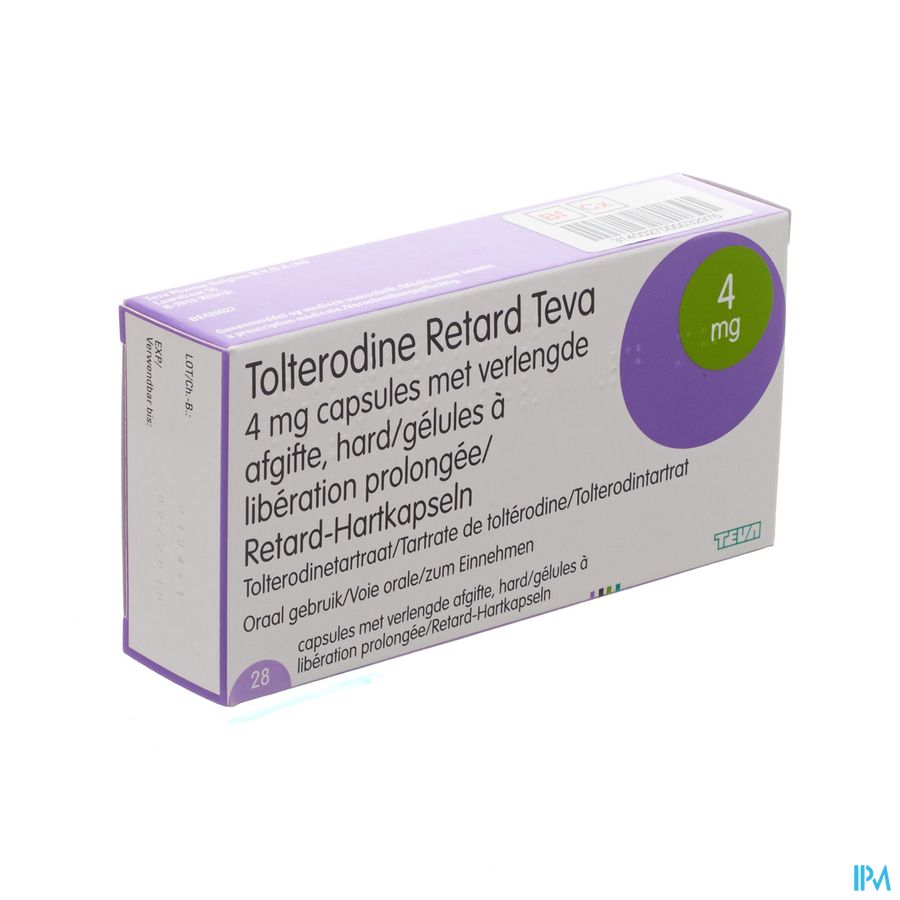 Tolterodine Retard Teva 4mg Caps Prol 28 Tolterodine Retard Teva 4mg Caps Prol 28