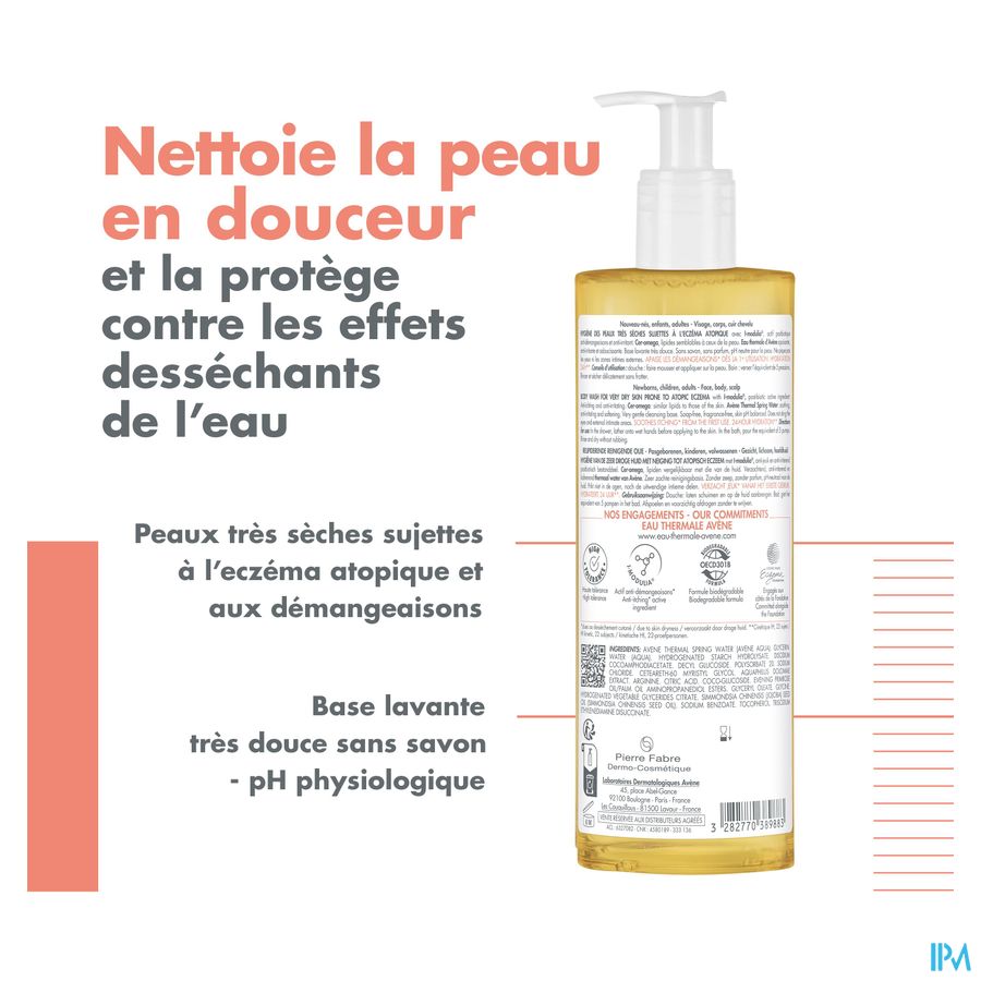 Avene Xeracalm Ad Wasolie Relipiderend 400ml Nf 7