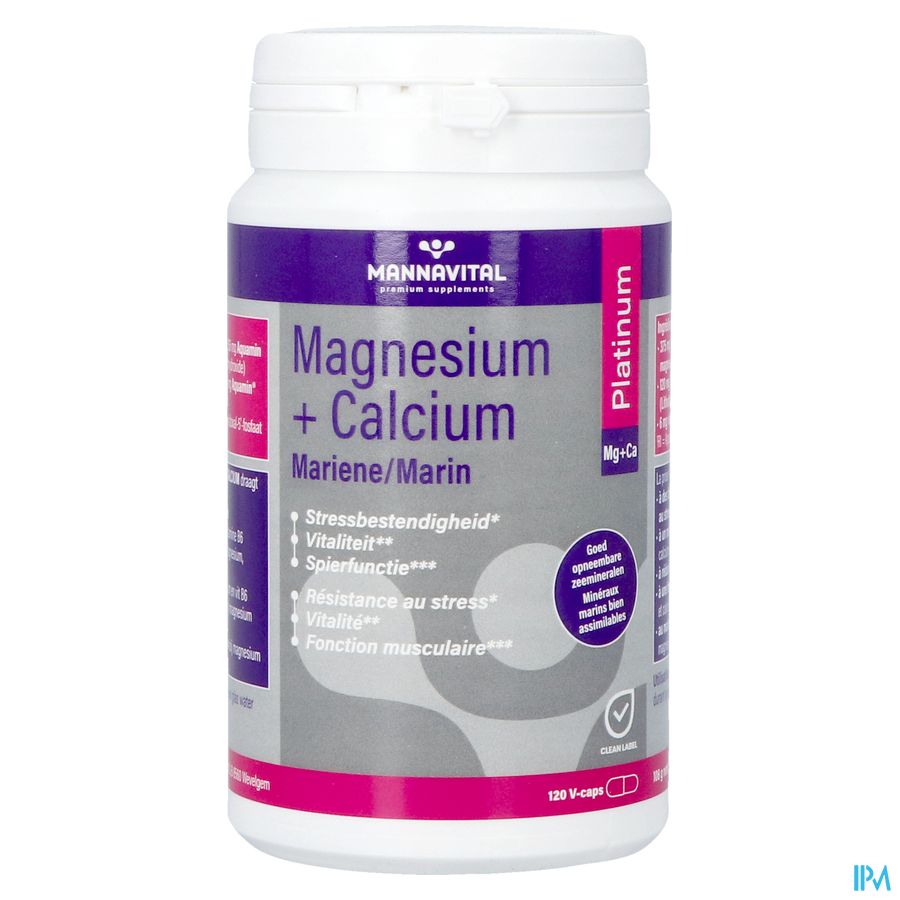 Mannavital Magnesium + Calcium Marin V-caps 120 10