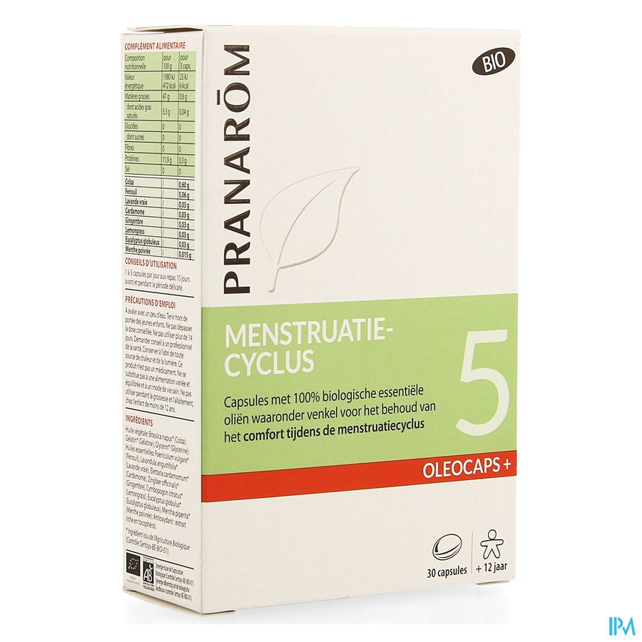 Oleocaps+ Bio 5 Menstruatie Caps 30 Oleocaps+ Bio 5 Menstruatie Caps 30