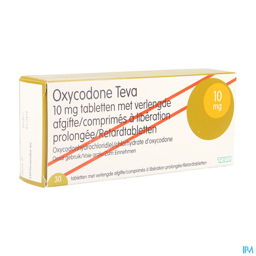 Oxycodone Teva 10mg Verlengde Afgifte Comp 30