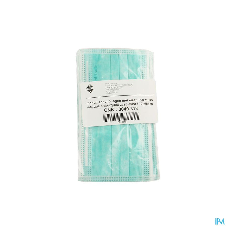 Mondmasker 3lagen Elastiek 10 Pontos Mondmasker 3lagen Elastiek 10 Pontos