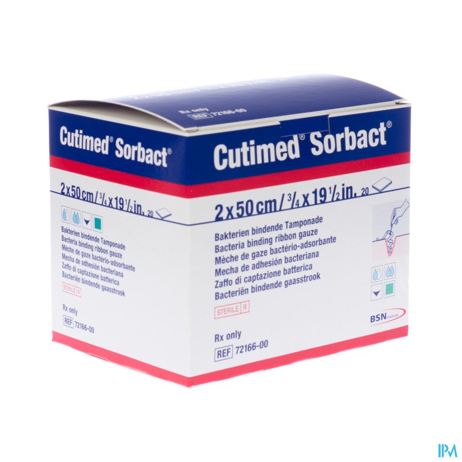 Cutimed Sorbact Gaasstrook 2x50cm 20 7216600 1