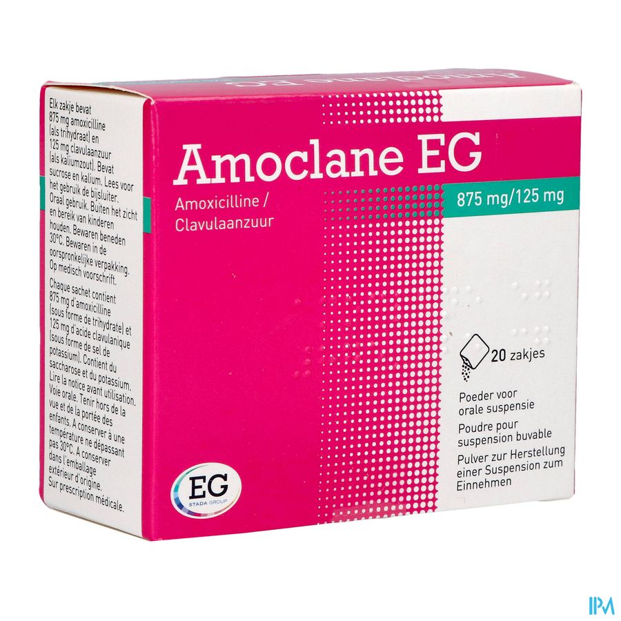 Amoclane EG 875Mg/125Mg Susp.Buvable Sach 20 Amoclane EG 875Mg/125Mg Susp.Buvable Sach 20