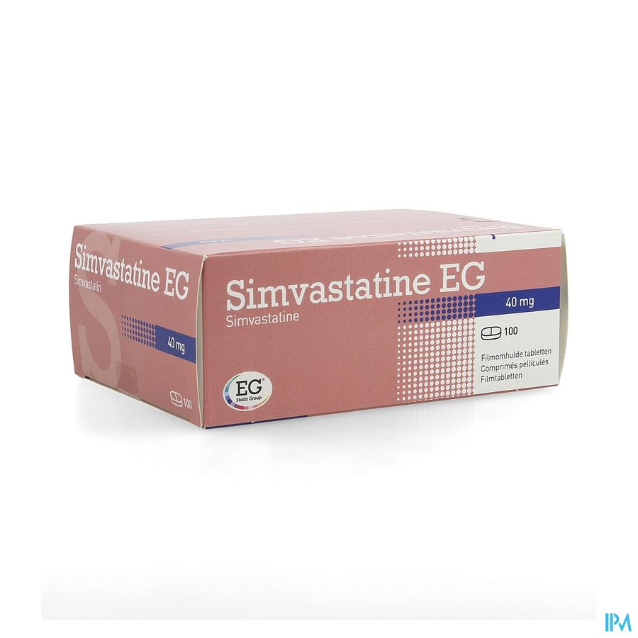 Simvastatine Eg 40mg Pi Pharma Comp Pell 100 Pip Simvastatine Eg 40mg Pi Pharma Comp Pell 100 Pip