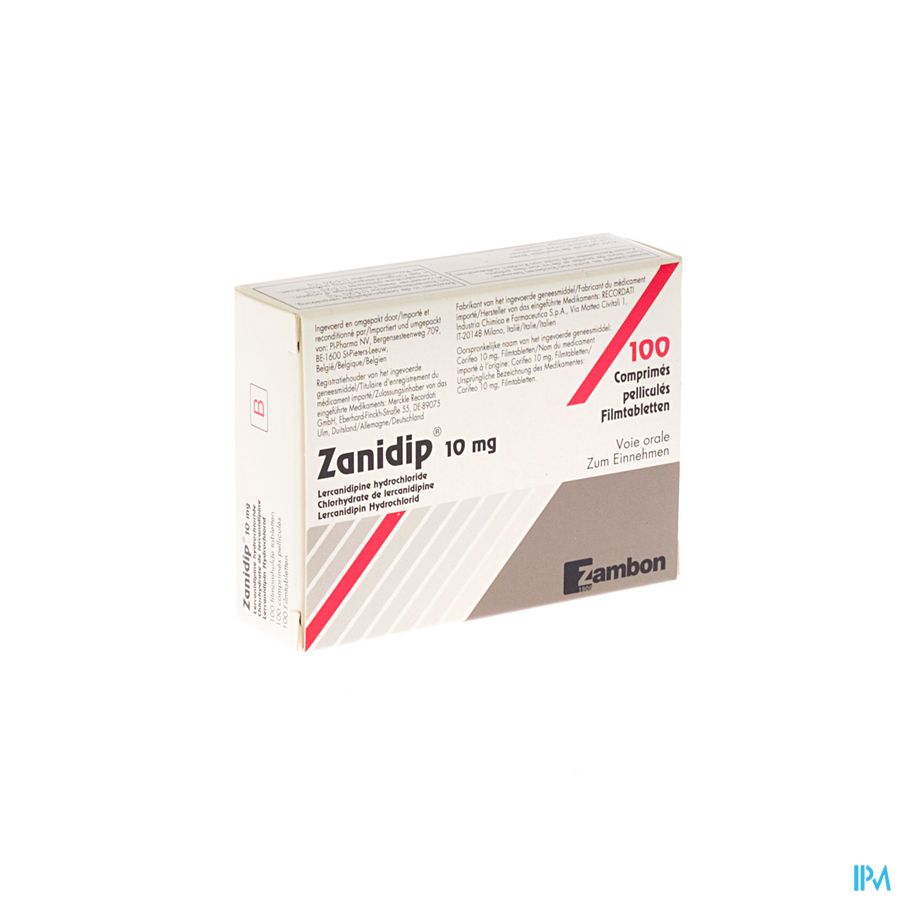 Zanidip Pi Pharma Comp 98 X 10mg Pip 2