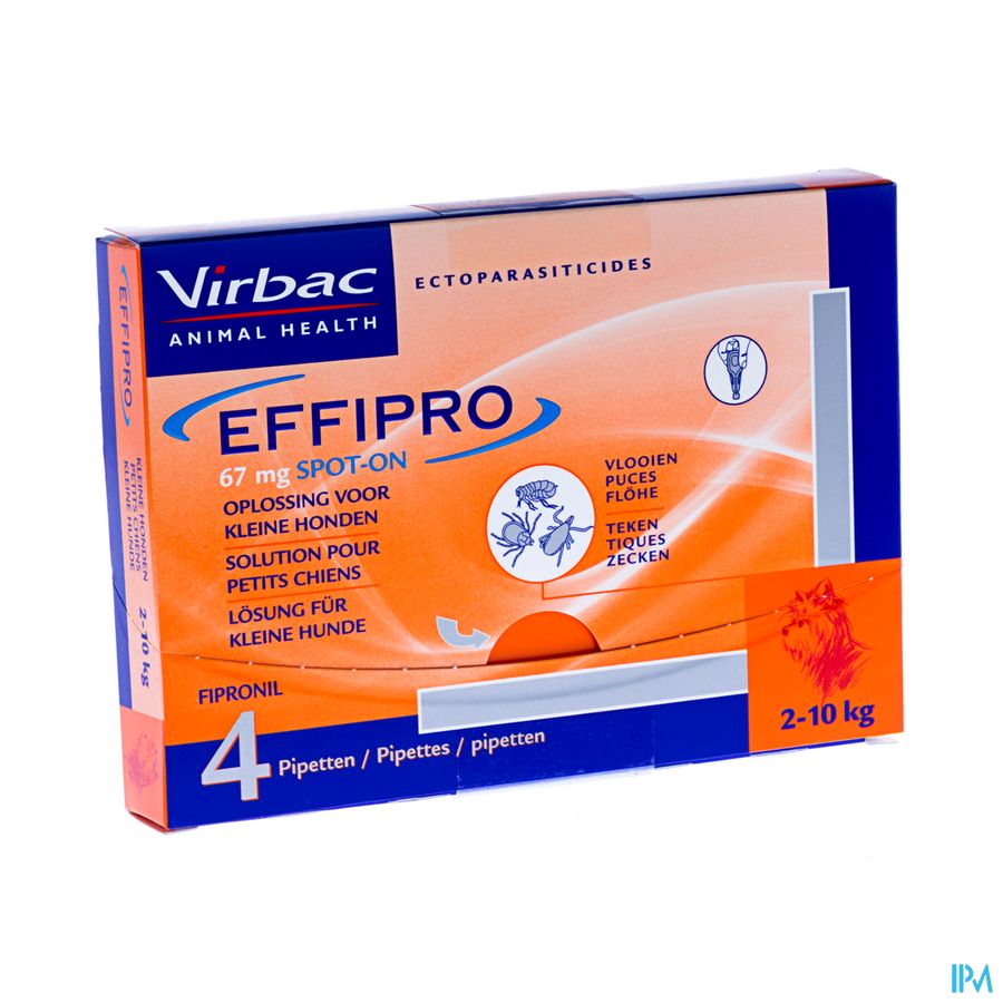 Effipro 67mg Spot-on Opl Hond Pipet 4x0,67ml Effipro 67mg Spot-on Opl Hond Pipet 4x0,67ml