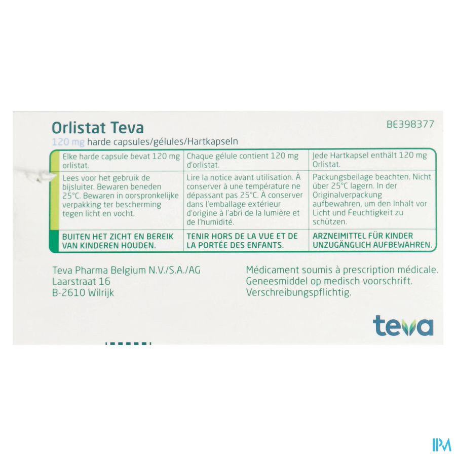 Orlistat Teva Caps Dure 90 X 120mg 4