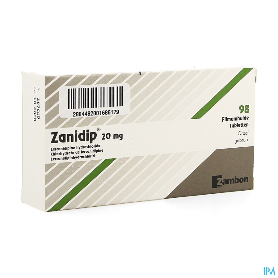 Zanidip Pi Pharma Comp 98 X 20mg Pip Zanidip Pi Pharma Comp 98 X 20mg Pip
