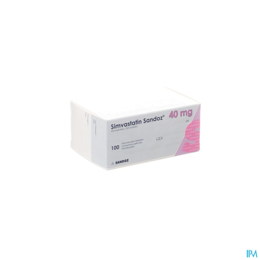 Simvastatine Sandoz 40mg Impexeco Filmomh Tabl 100 Simvastatine Sandoz 40mg Impexeco Filmomh Tabl 100