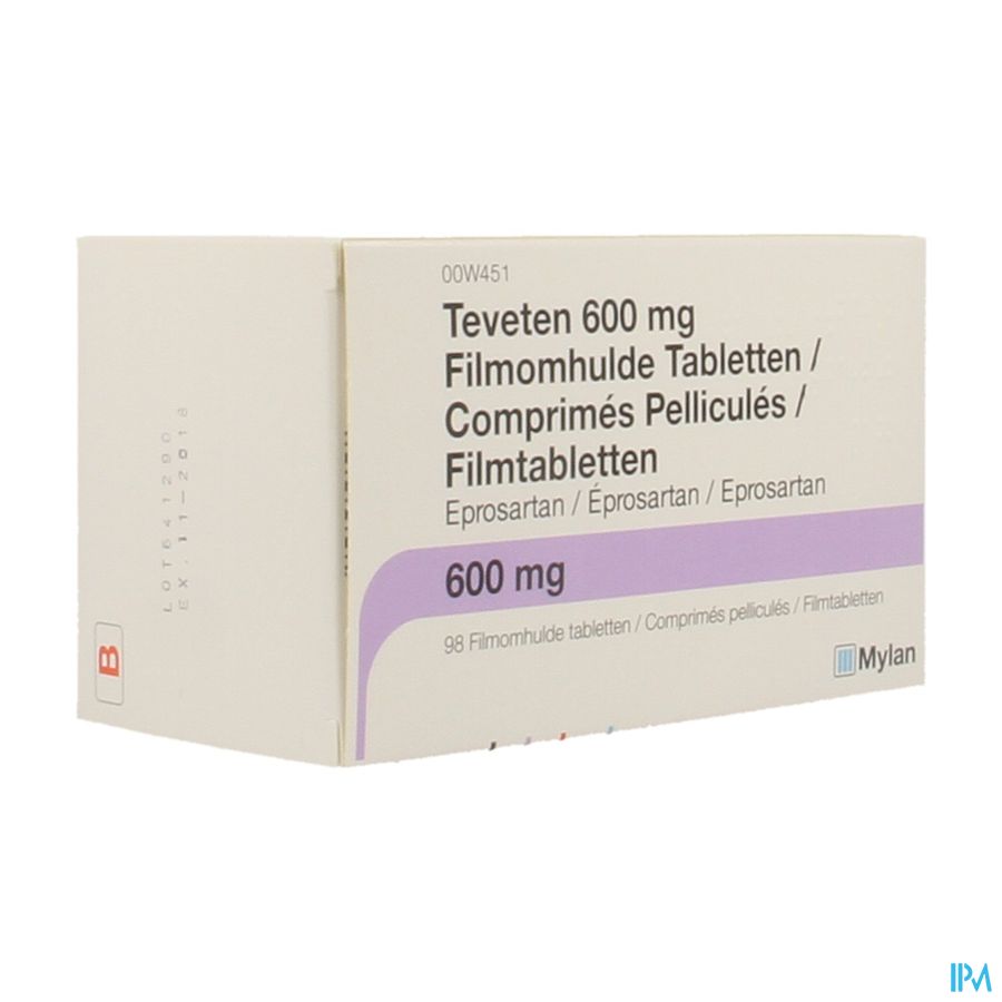 Teveten 600 Comp 98 X 600mg Teveten 600 Comp 98 X 600mg