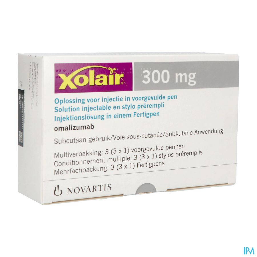 Xolair 300mg Sol Inj Voorgevulde Pen 3x2ml Xolair 300mg Sol Inj Voorgevulde Pen 3x2ml