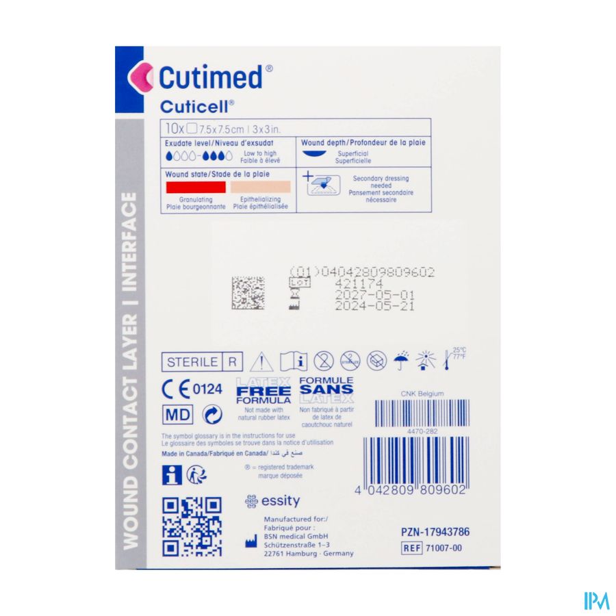 Cutimed Cuticell 7,5x7,5cm 10 Cutimed Cuticell 7,5x7,5cm 10