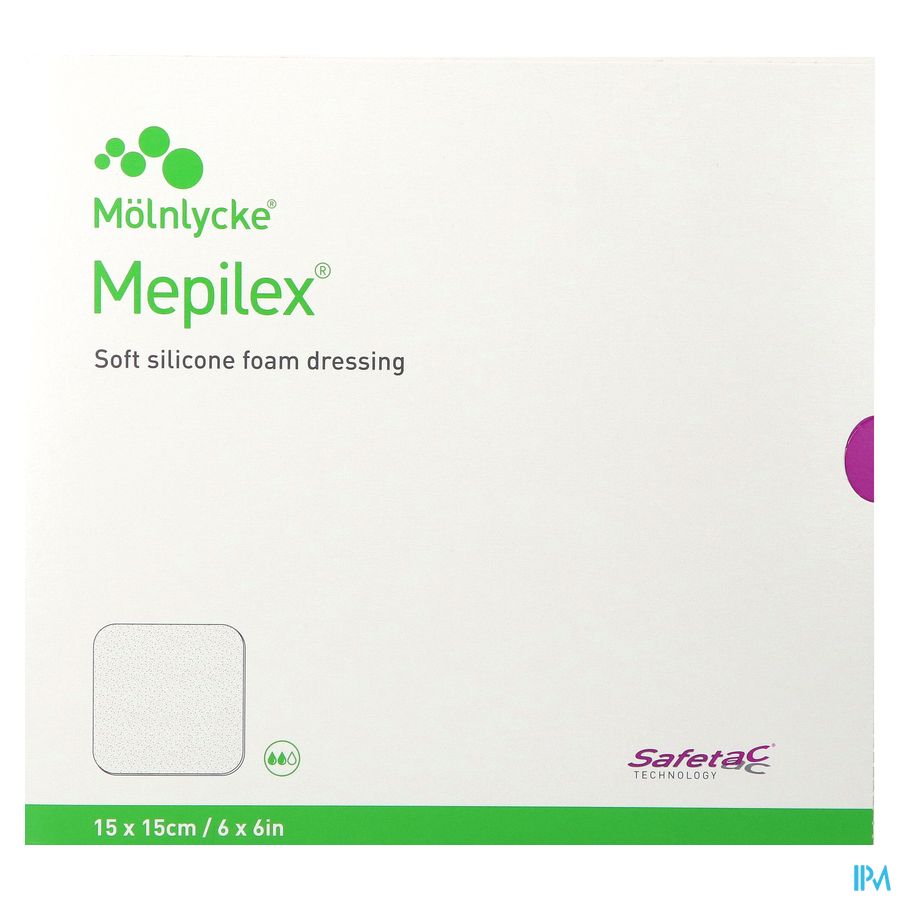 Mepilex Schuimverb Sil Abs Ster 15x15cm 5 294300 3
