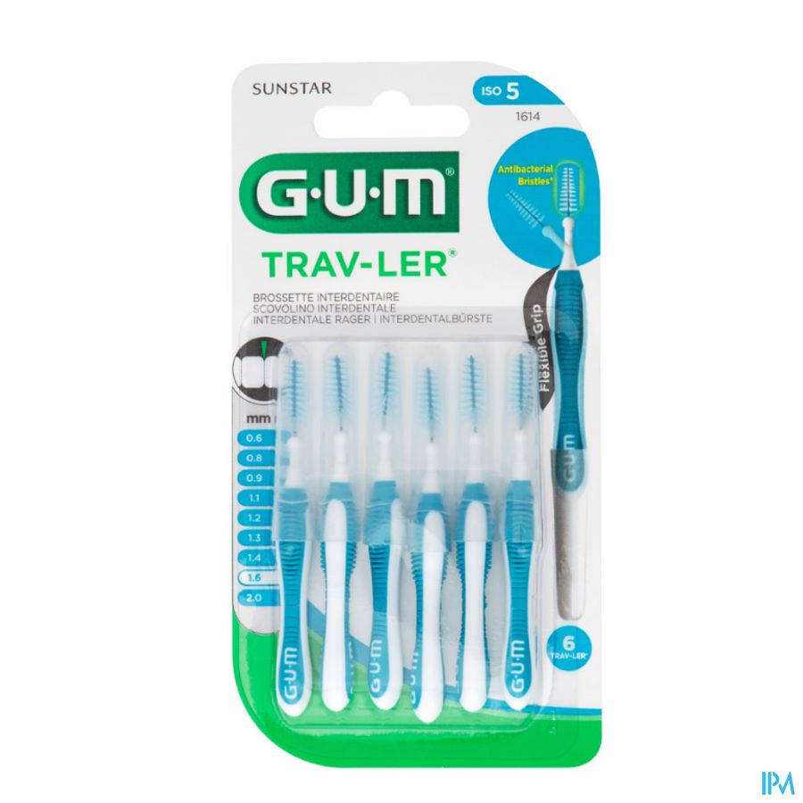 Gum Trav-ler Interdent.borsteltje 1,6mm 6 1614m6 Gum Trav-ler Interdent.borsteltje 1,6mm 6 1614m6
