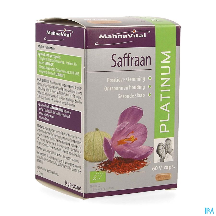 Mannavital Bio Saffraan Platinum V-caps 60