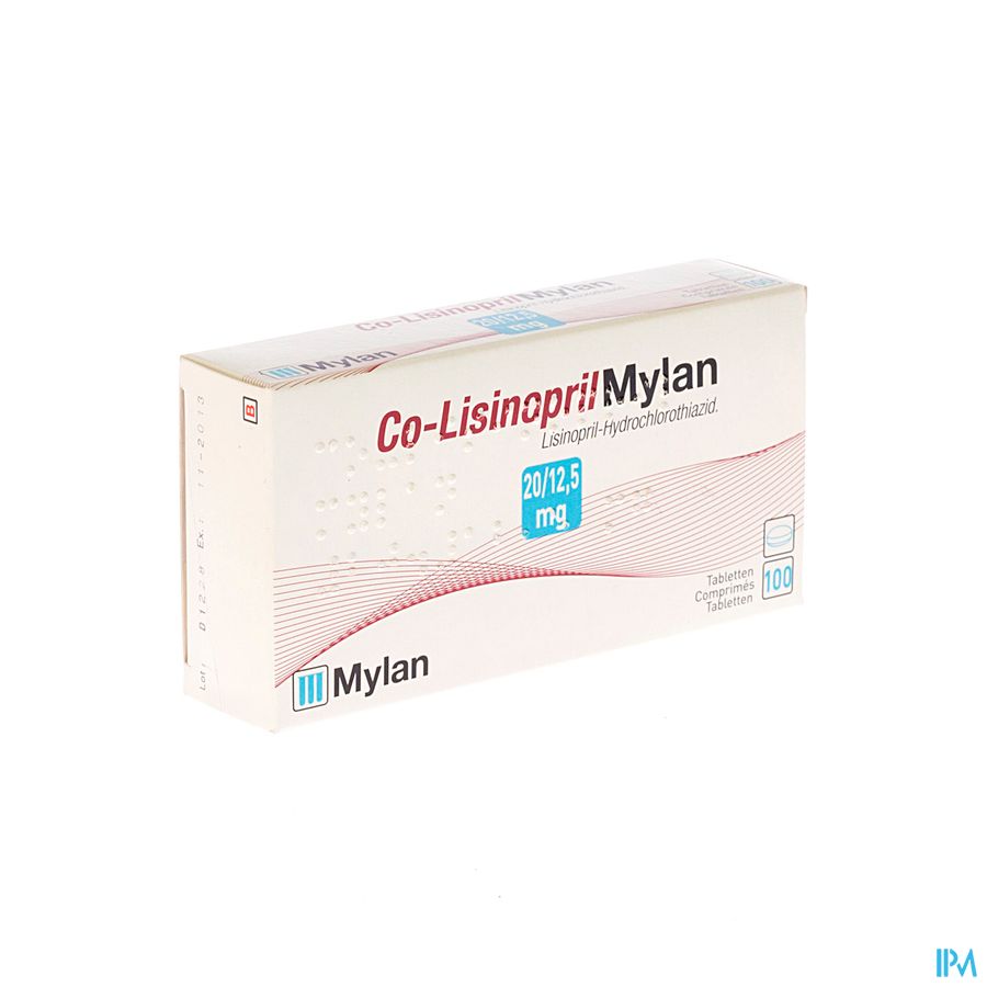 Co Lisinopril Mylan 20/12,5mg Comp 100