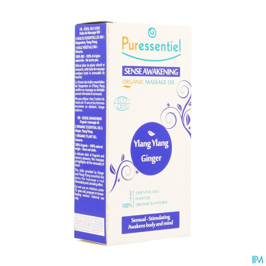 Puressentiel Mass.olie Ylang Ylang-gember Bio100ml Puressentiel Mass.olie Ylang Ylang-gember Bio100ml