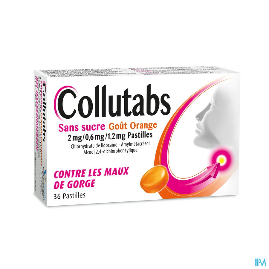 Collutabs Sans Sucre Goût Orange 2mg/0,6mg/1,2mg Pastilles Collutabs Sans Sucre Goût Orange 2mg/0,6mg/1,2mg Pastilles