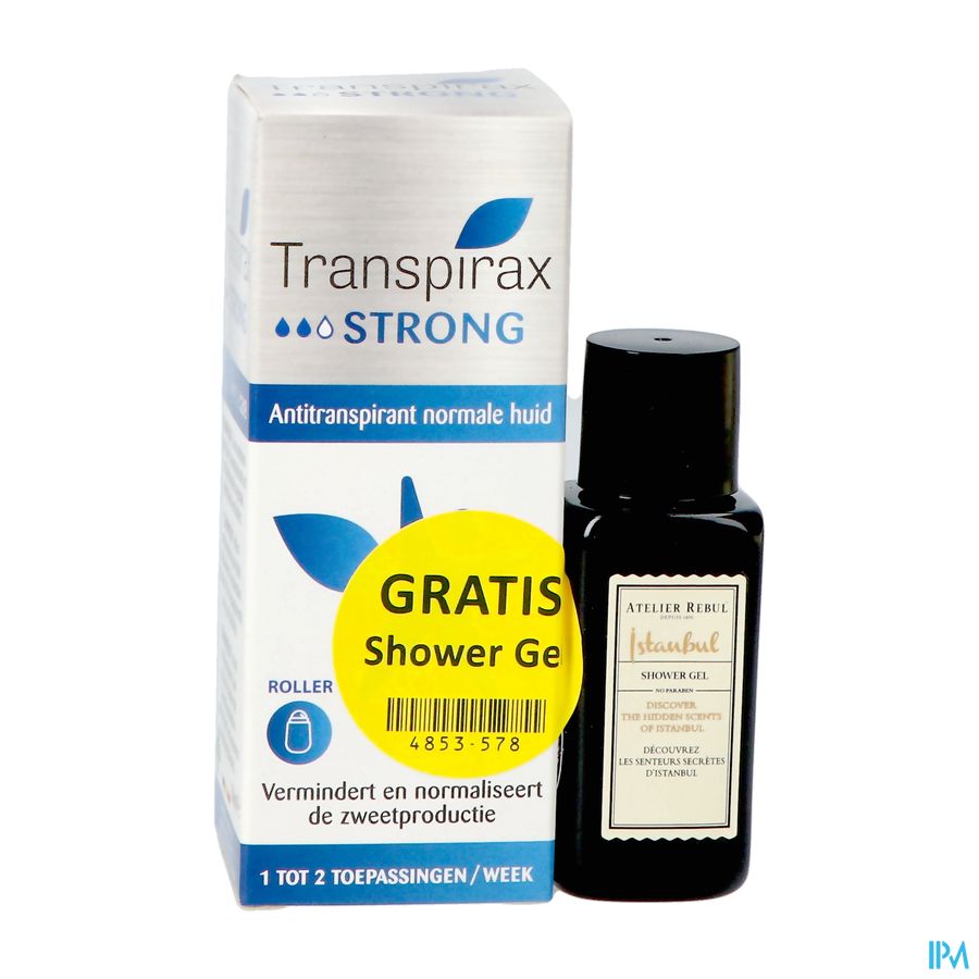 Transpirax Strong Roller 50ml + Douchegel 30ml Transpirax Strong Roller 50ml + Douchegel 30ml