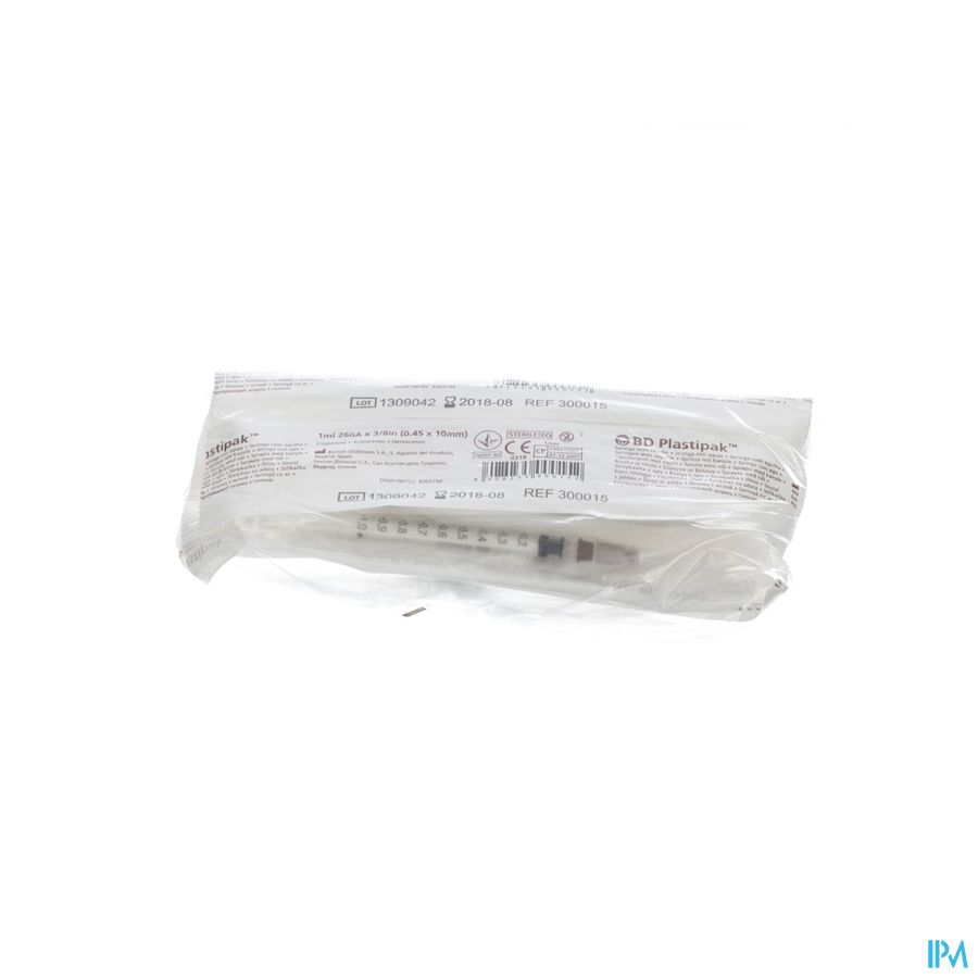 Bd Plastipak Spuit+nld Tuberculine 1ml+26g 3/8 10 Bd Plastipak Spuit+nld Tuberculine 1ml+26g 3/8 10