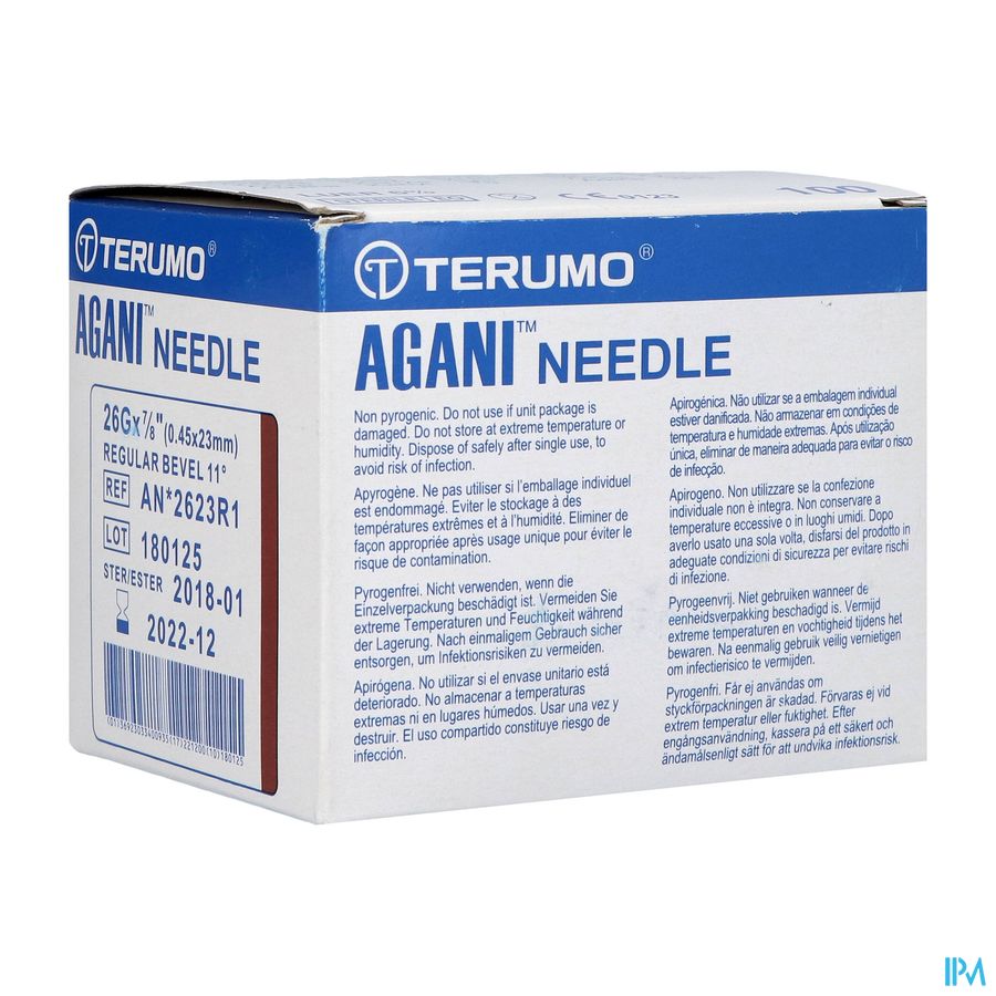 Terumo Aiguille Agani 26g 7/8 Rb 100 Terumo Aiguille Agani 26g 7/8 Rb 100