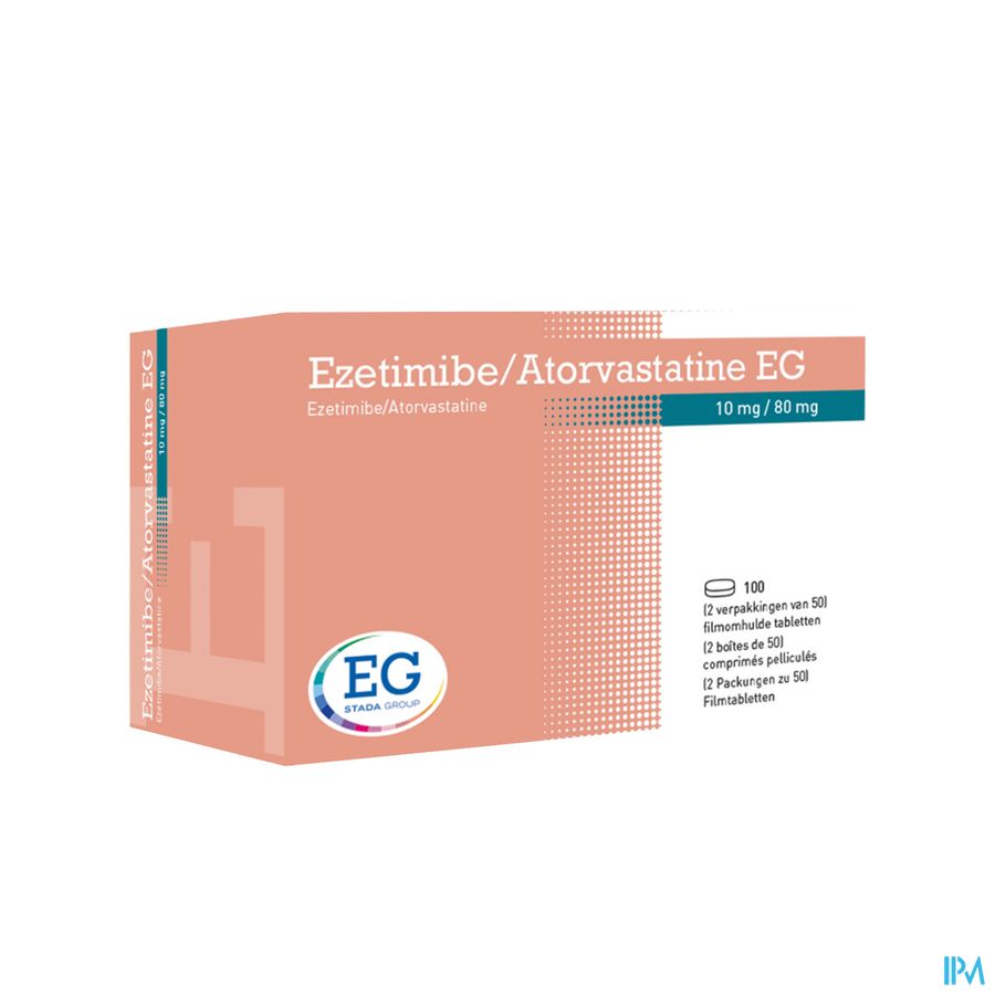 Ezetimibe/Atorvastatine EG 10/80Mg Filmomh Tabl100 Ezetimibe/Atorvastatine EG 10/80Mg Filmomh Tabl100