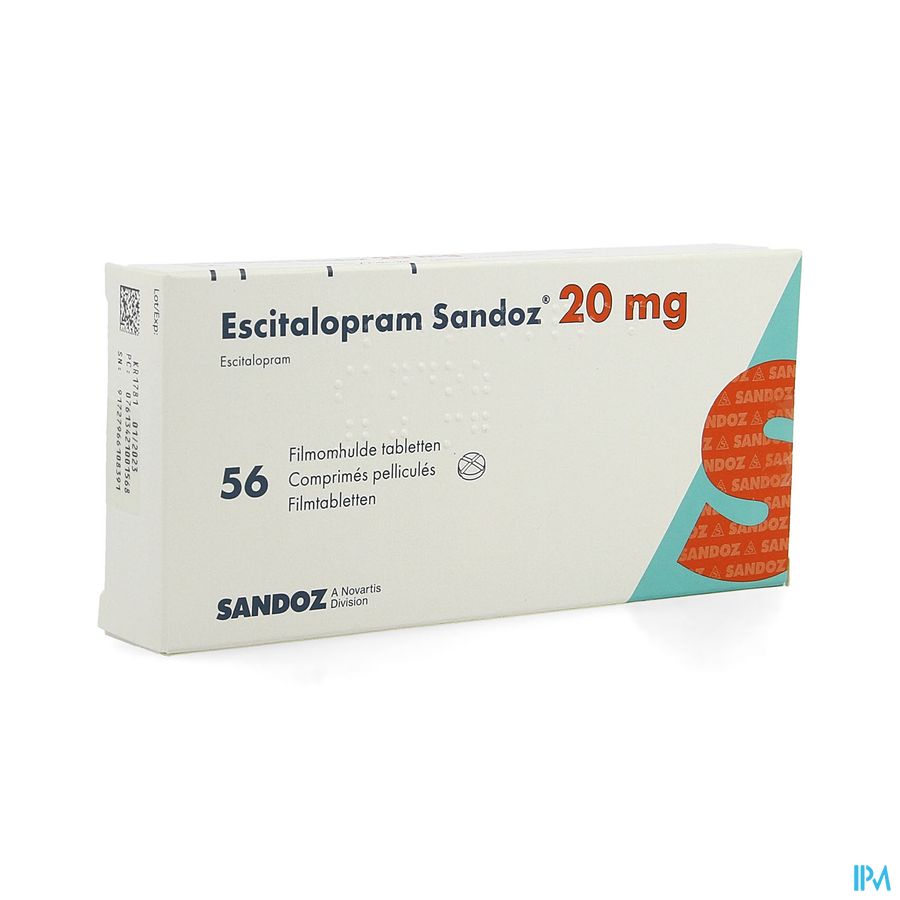 Escitalopram Sandoz 20mg Filmomh Tabl 56 X 20mg Escitalopram Sandoz 20mg Filmomh Tabl 56 X 20mg